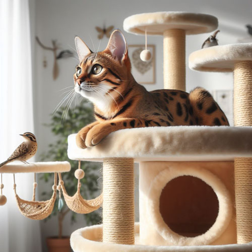 The Importance Of Vertical Space  For Your Savannah Cat