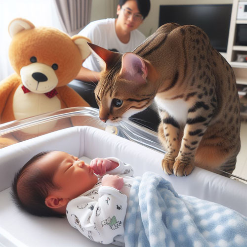 Savannah Cats and Babies Living Together